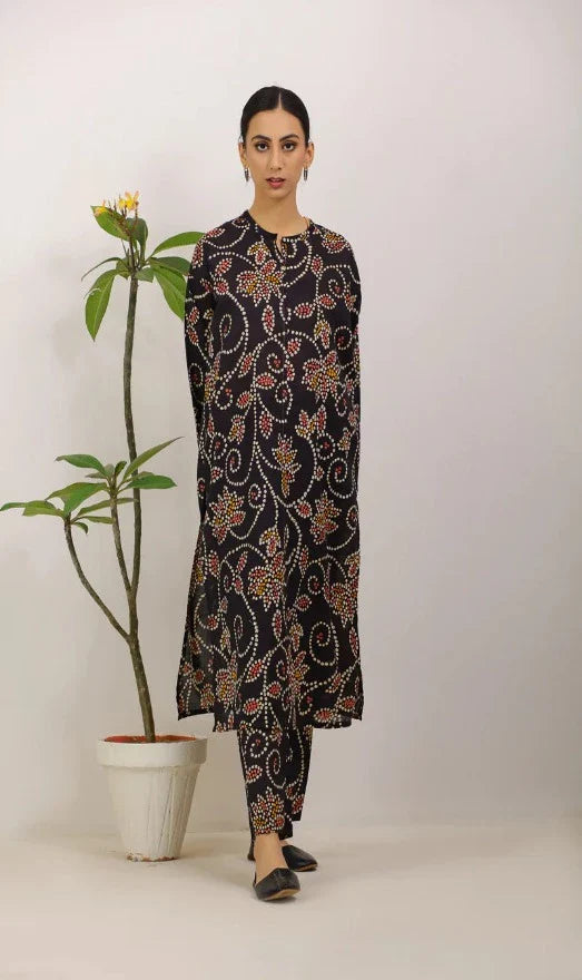 Printed 3 piece with dyed CottonNet Dubata
