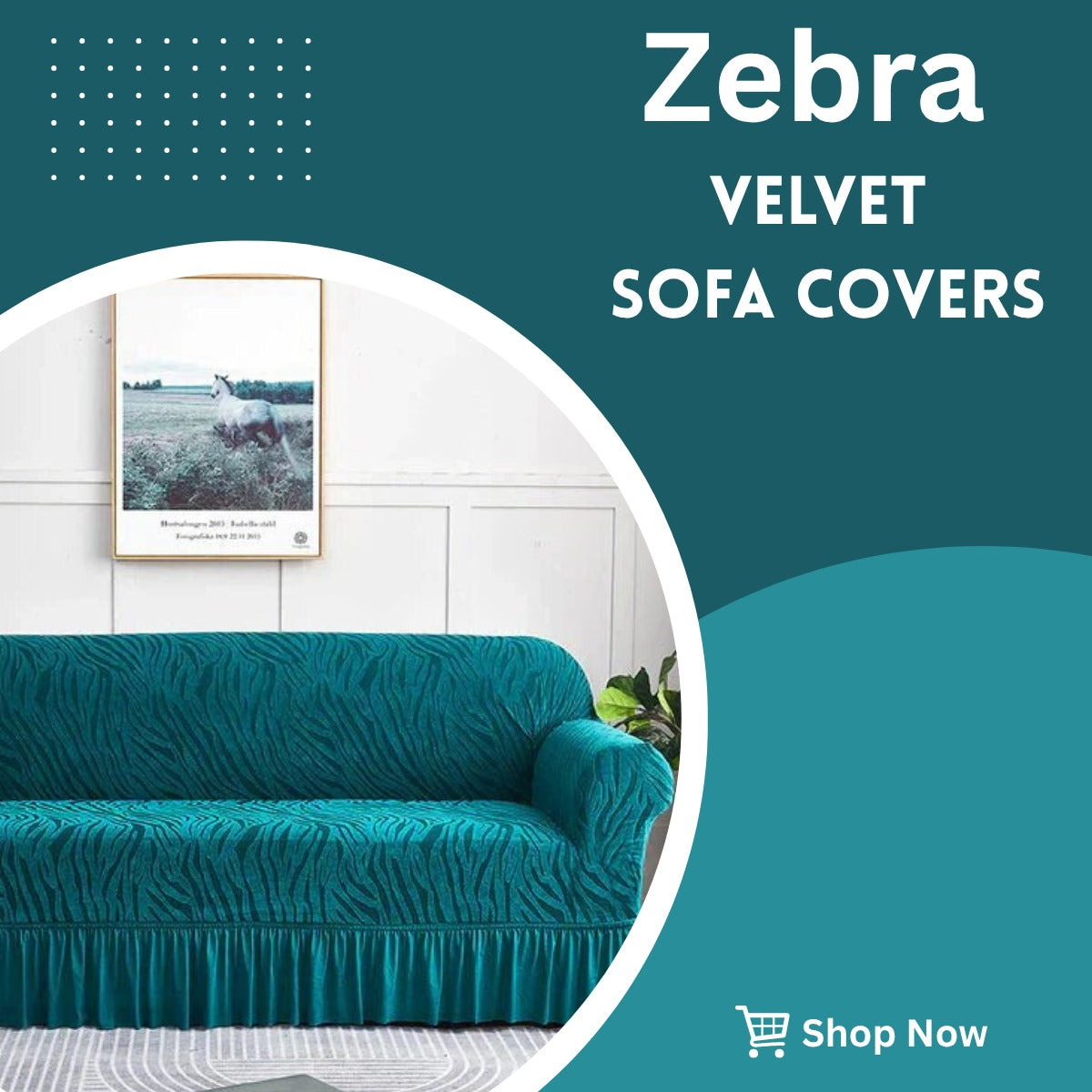 Zebra velvet sofa cover
