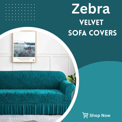 Zebra velvet sofa cover