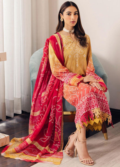 Salmon Peach Printed 3Pc kotrai ZB-72