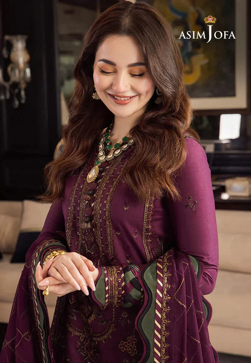 Hotty Purple WINTER Embroidered 3PC 1015