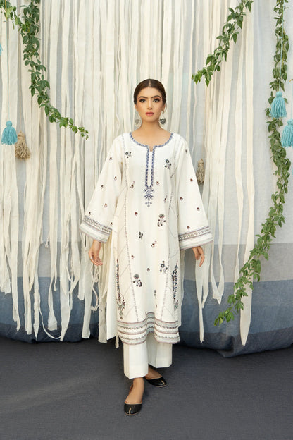 Urge - 3PC Dhanak Embroidered Shirt with Printed Wool Shawl- SP97