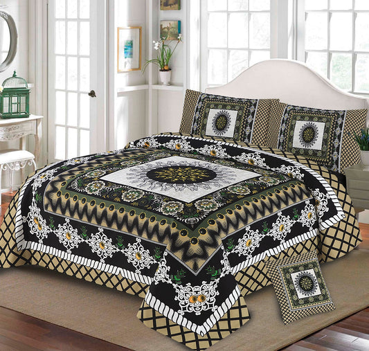 3D PANAL BEDSHEET CRYSTAL COTTON 4Pcs