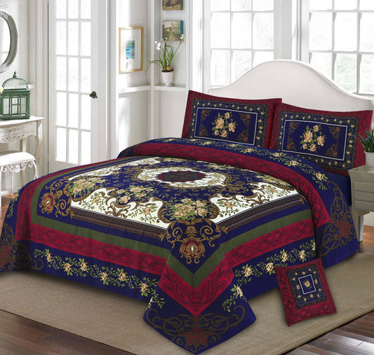 3D PANAL BEDSHEET CRYSTAL COTTON 4Pcs