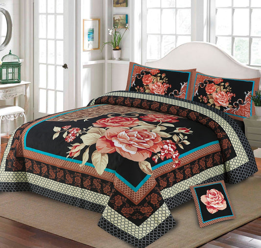 3D PANAL BEDSHEET CRYSTAL COTTON 4Pcs