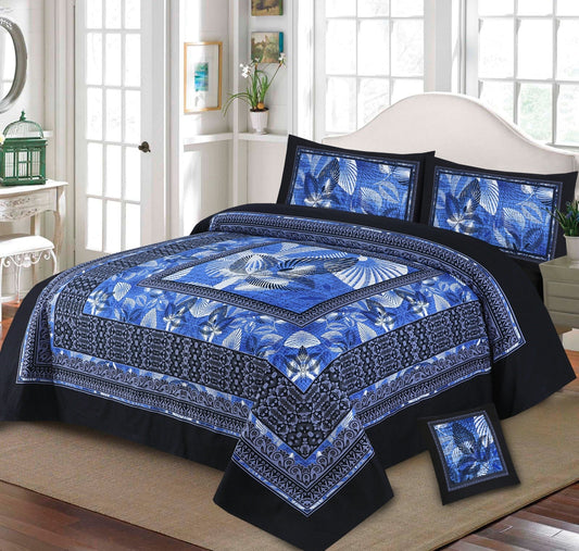 3D PANAL BEDSHEET CRYSTAL COTTON 4Pcs