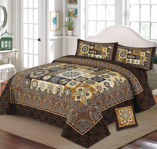 3D PANAL BEDSHEET CRYSTAL COTTON 4Pcs
