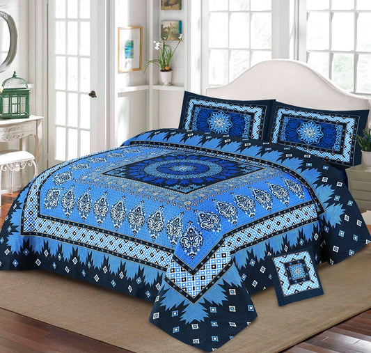 3D PANAL BEDSHEET CRYSTAL COTTON 4Pcs