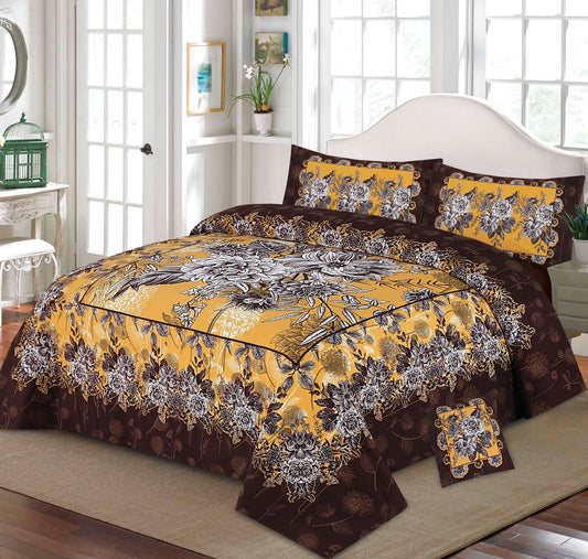 3D PANAL BEDSHEET CRYSTAL COTTON 4Pcs