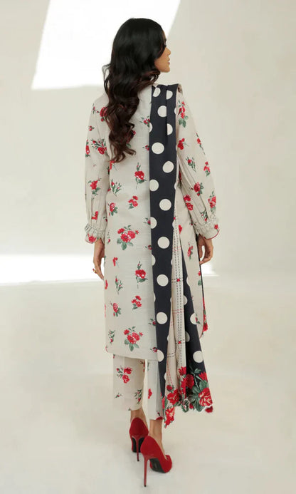 Baroque -3Pc Lawn Digital With Voil Dubata